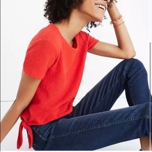Madewell Texture & Thread Modern Side-Tie Red Top NWT